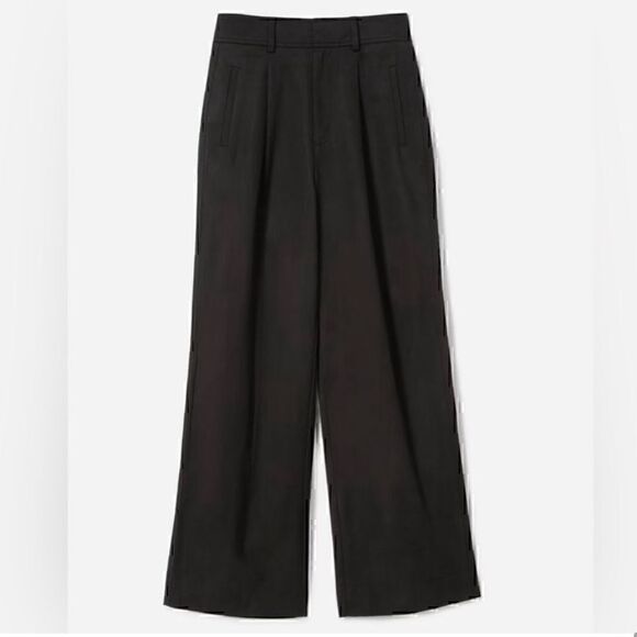 NWT Everlane The Way High Black Drape Wide Leg Pants Size 2 S - Picture 4 of 4